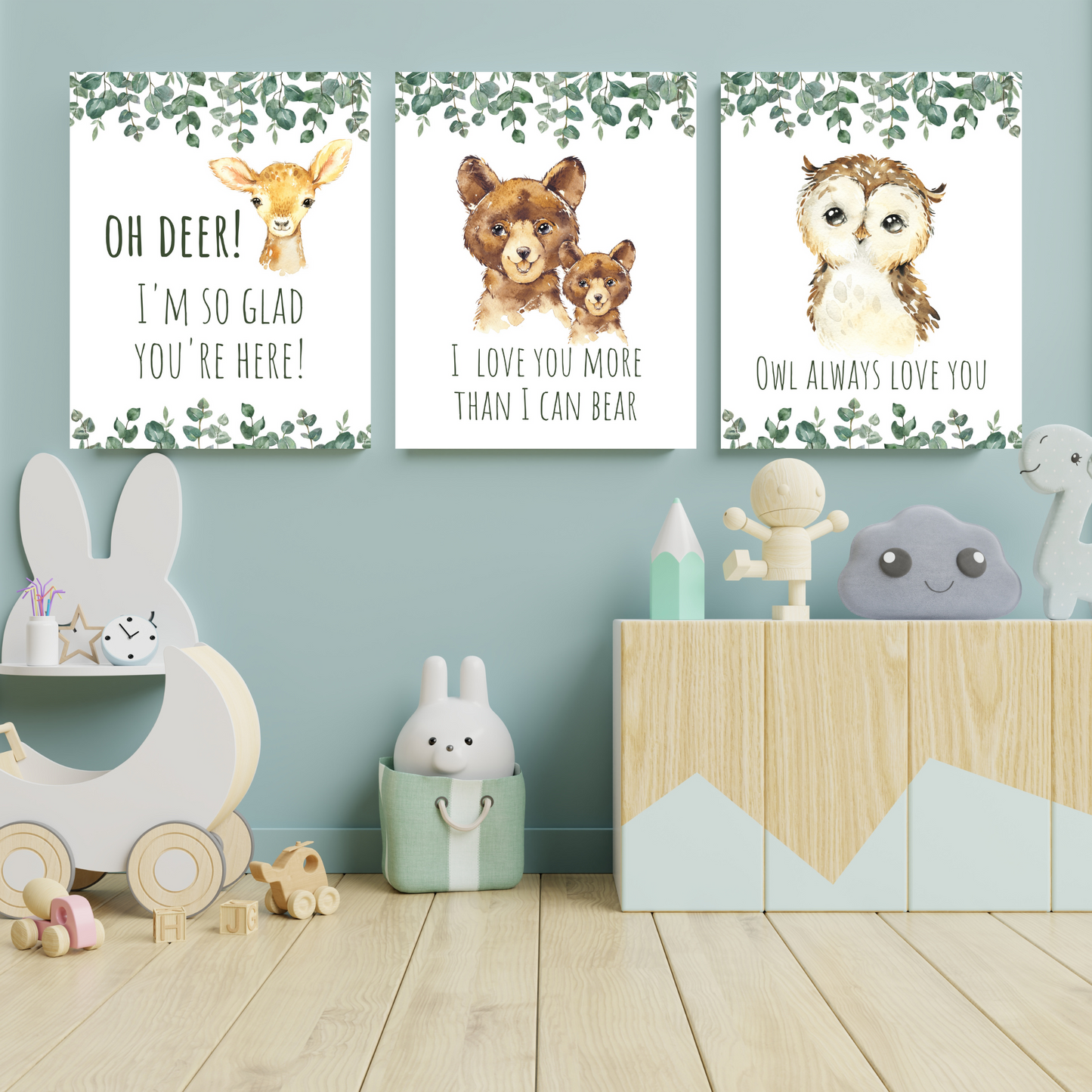 Feuillage - Affiches Murales - Ours, Hibou, Chevreuil