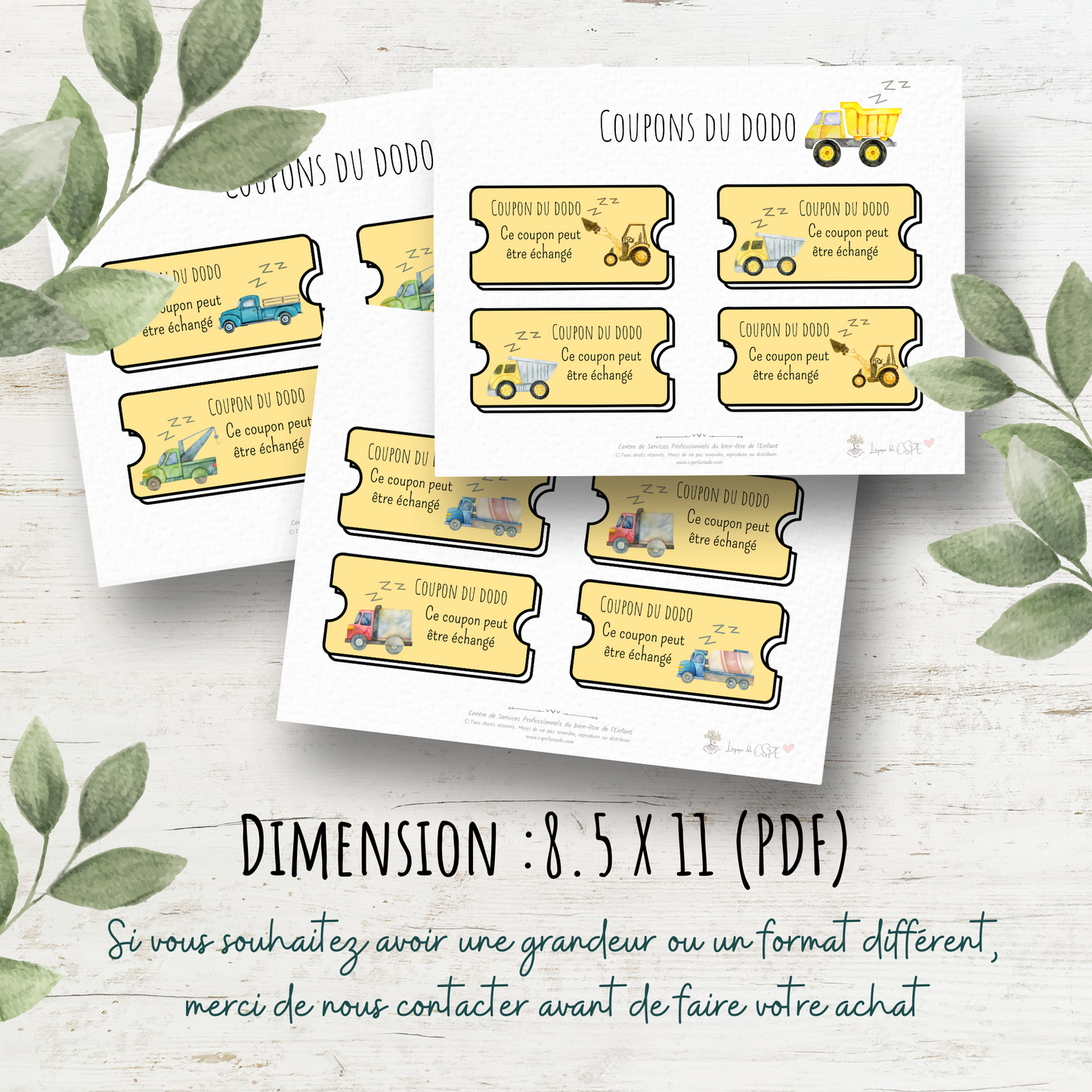 Camions - Coupons du Dodo