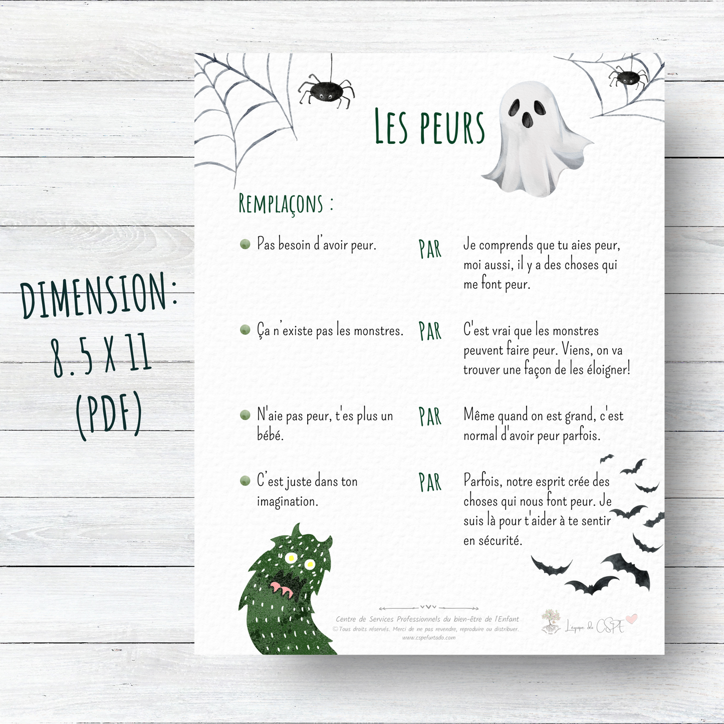 Les peurs - Phrases à Privilégier