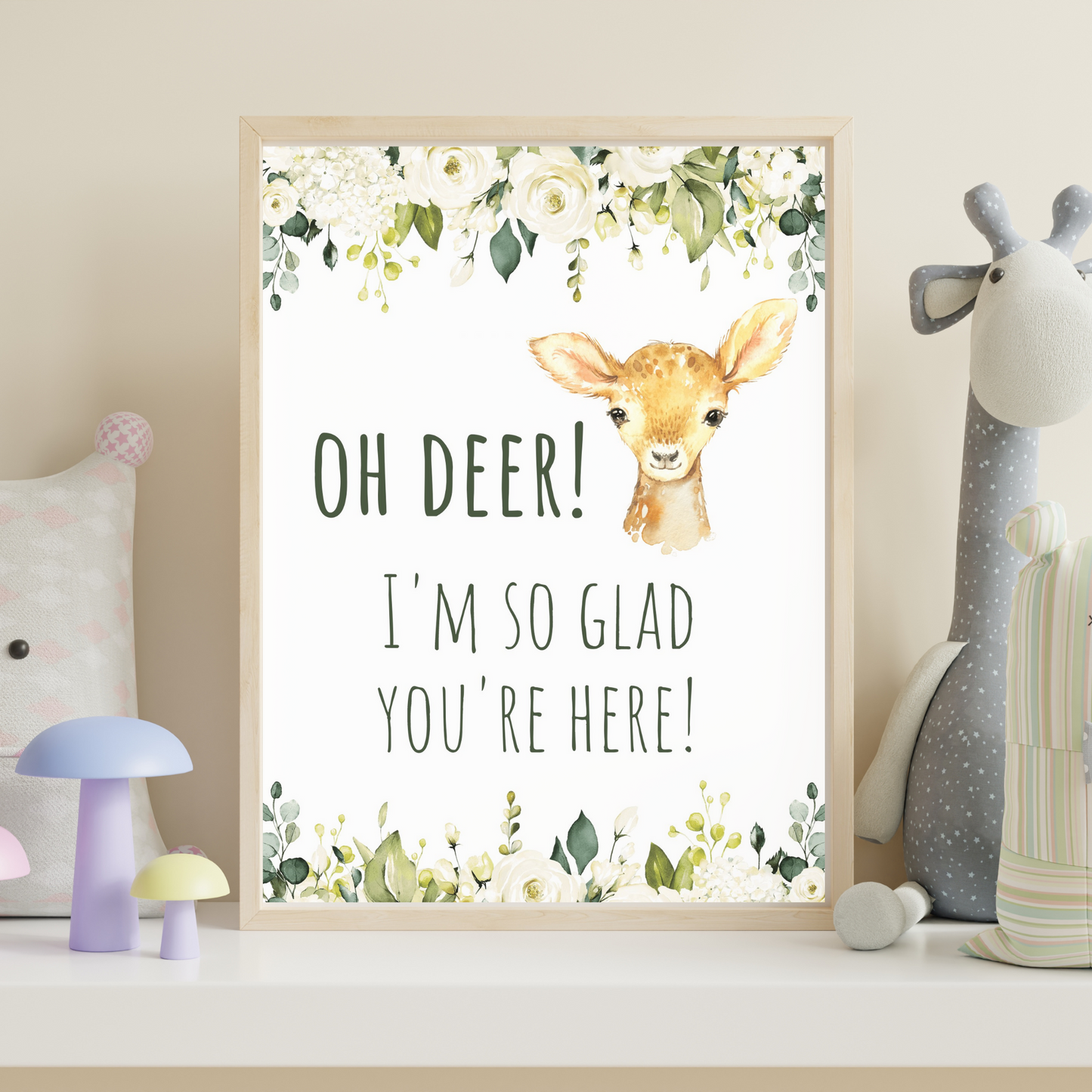 Flowers - Owl, Bear, Deer - Wall Art