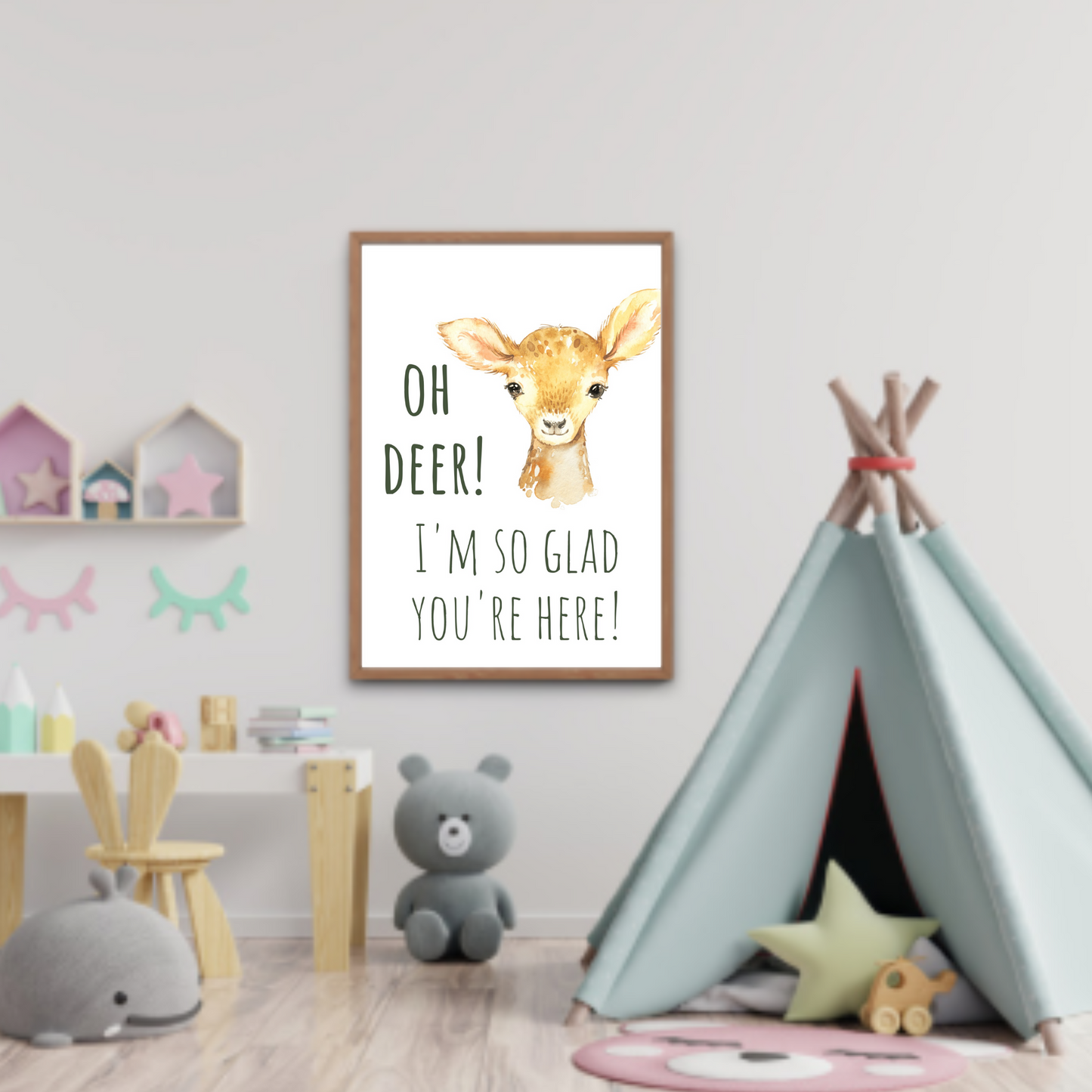 Minimaliste - Affiches Murales - Ours, Hibou, Chevreuil