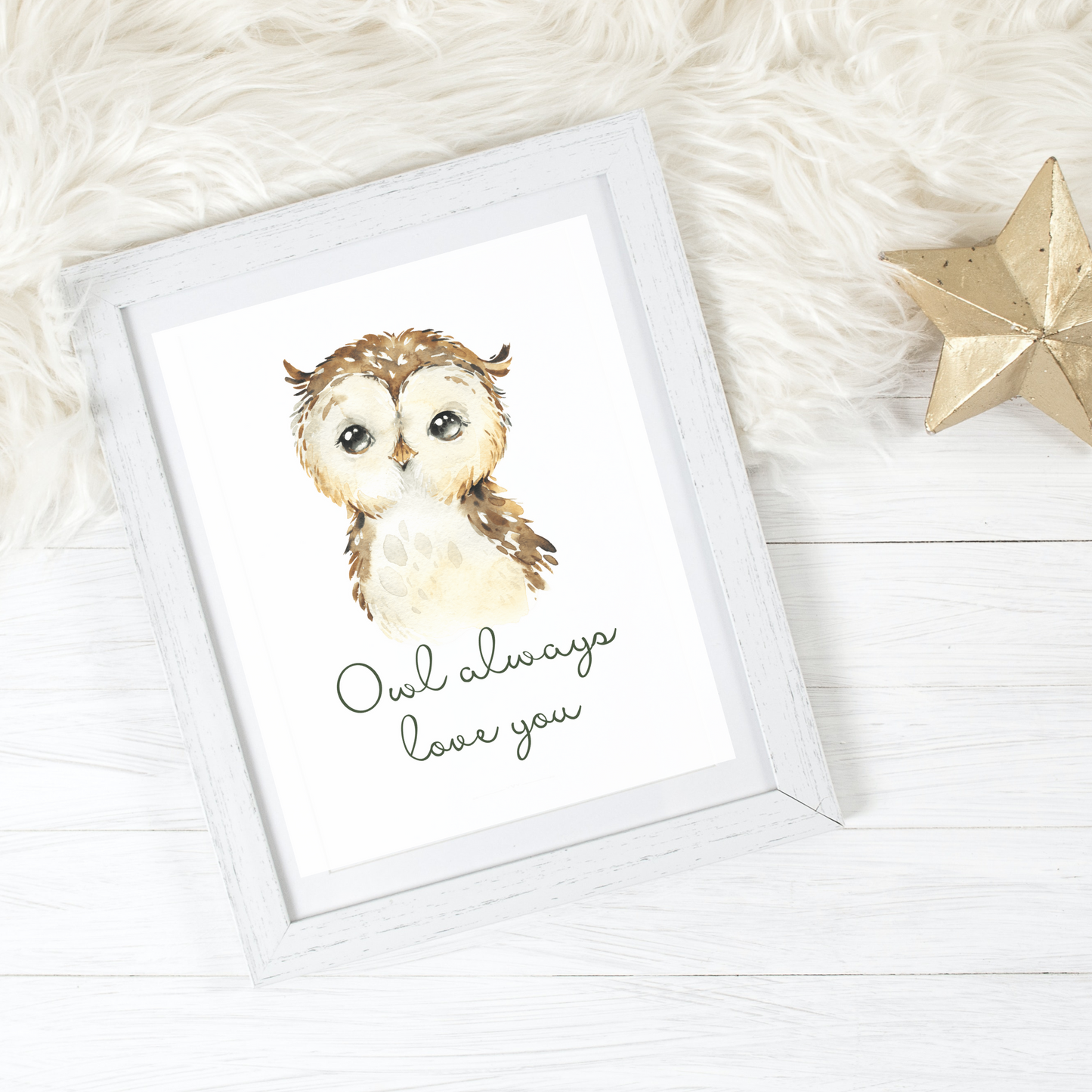 Minimaliste cursive - Affiches Murales - Ours, Hibou, Chevreuil