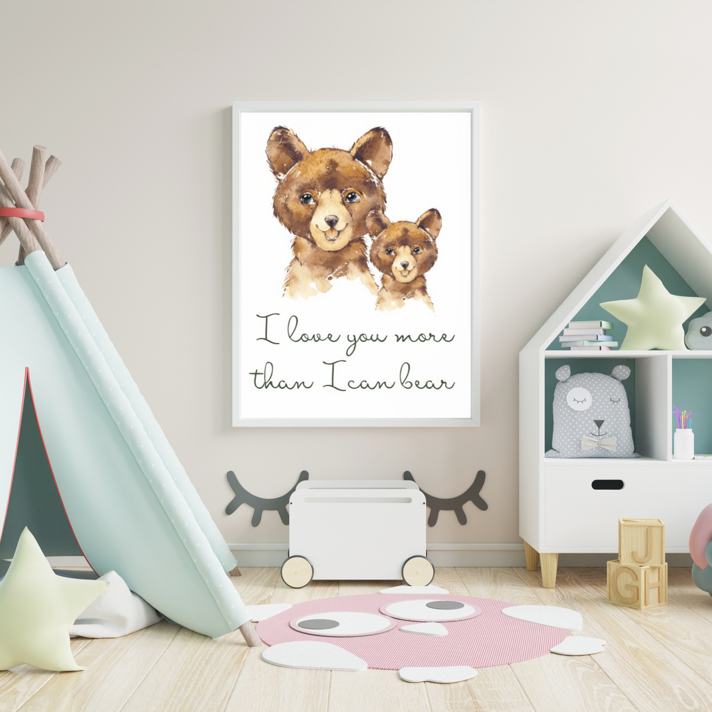 Minimaliste cursive - Affiches Murales - Ours, Hibou, Chevreuil