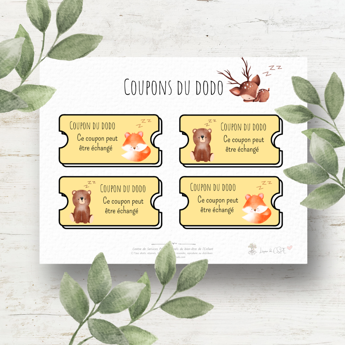 Animaux - Coupons du dodo