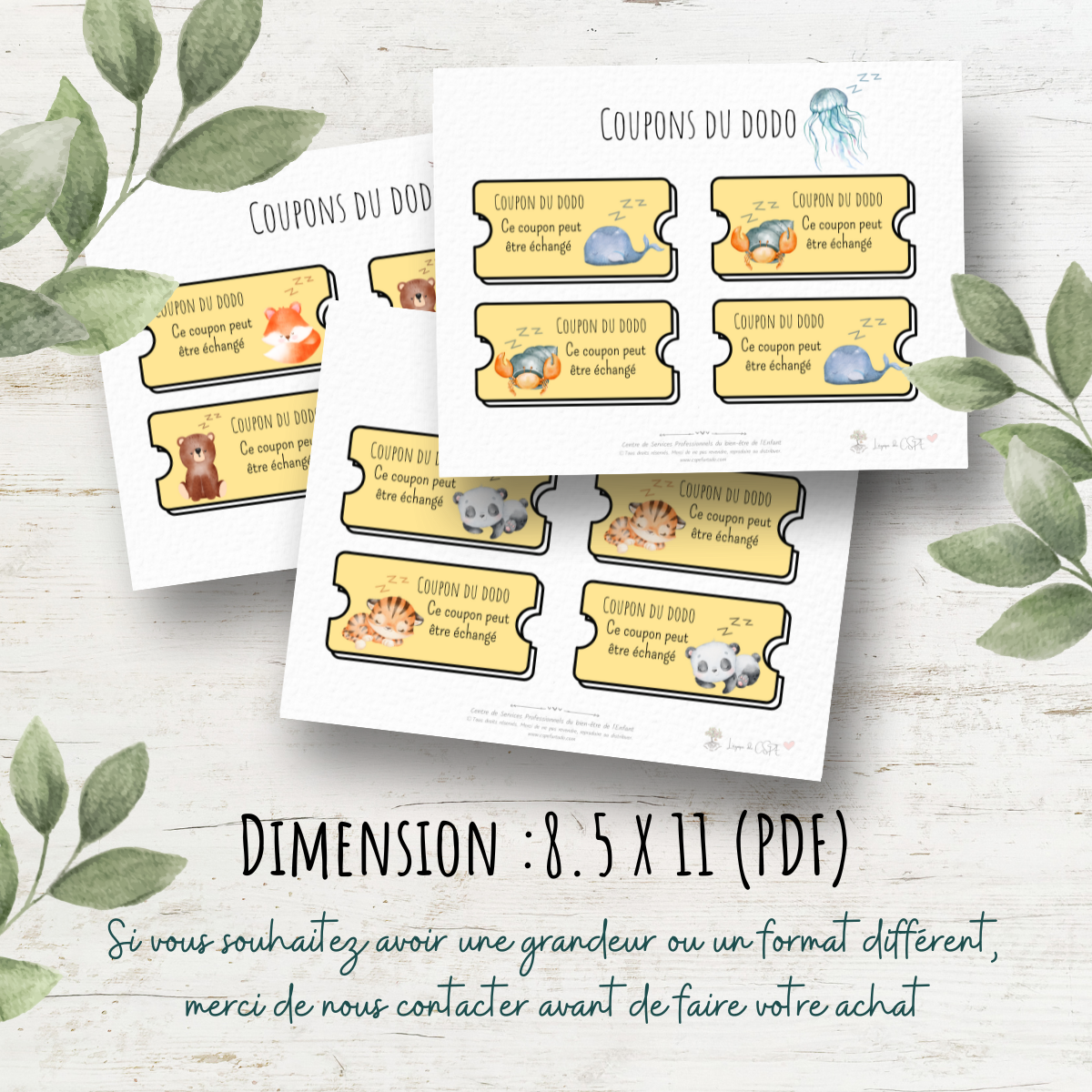 Animaux - Coupons du dodo