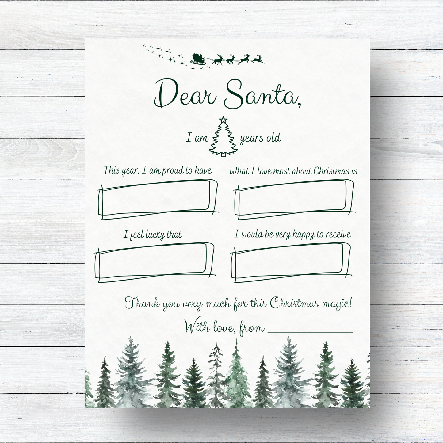 Christmas Trees - Letter for Santa